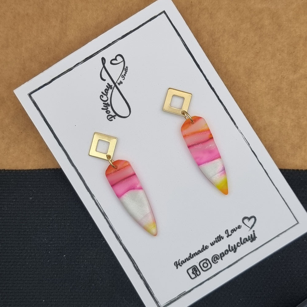 Multicolored small dagger dangles (Gold)