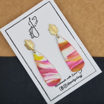 Multicolored long dagger dangles (Gold)