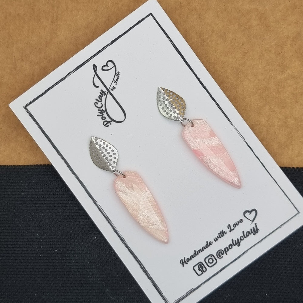 Pink Pearl small dagger dangles (Silver)