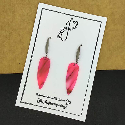 Fiery Fuschia Small dagger dangles (Gold-Silver)